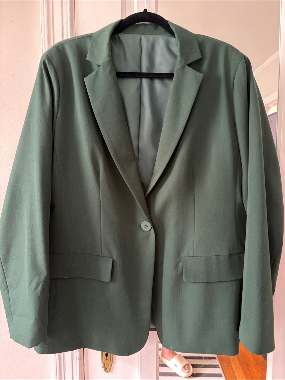 Moss Green Single-Button Blazer